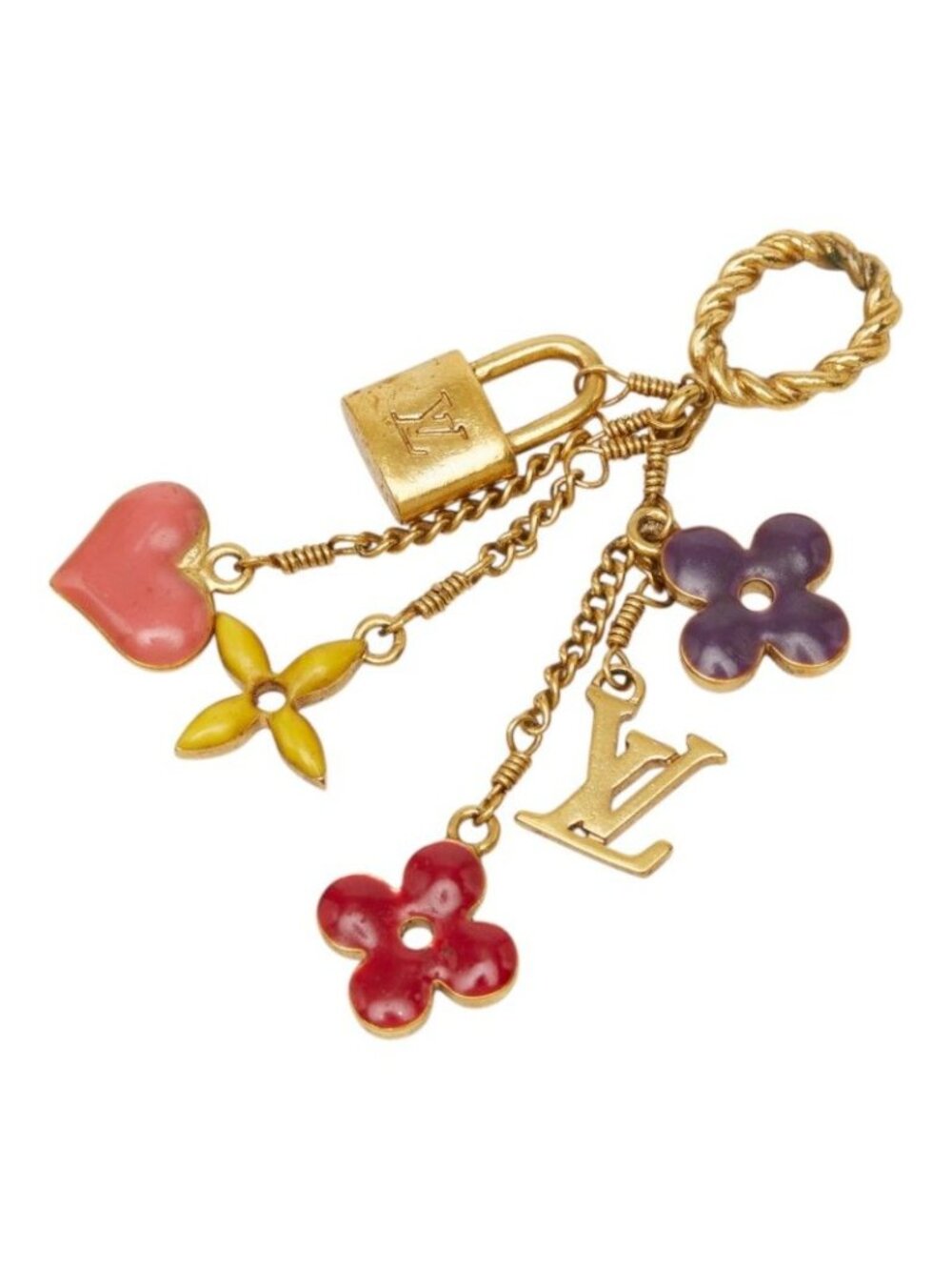 Louis Vuitton Pendentif Sweet Monogram Pendant Gold Multicolor Plated